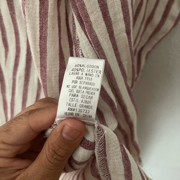 Umgee Striped Button-Up cotton shirt size L - Picture 7 of 10